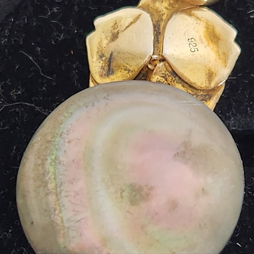 Gold Black Tahetian Pearl Pendant - Picture 4 of 8